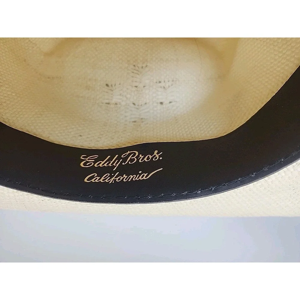 MEN'S EDDY BROS. CALIFORNIA‎ STRAW COWBOY HAT SIZE 7 & 1/4